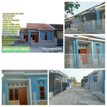 Jual rumah baru lokasi Karanganyar luas 70mtr harga 265jt nego