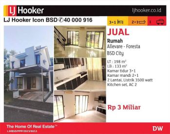 jual BU rumah the foresta bsd city