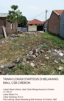FLASH SALE BUTUH DUIT, DIJUAL TANAH STRATEGIS&MURAH, BELAKANG CSB MALL
