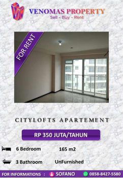 Disewakan Apartement Citylofts Sudirman 6BR Cocok Untuk Kantor