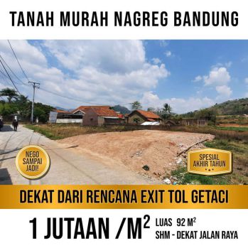 Tanah Murah Bandung 700m ke Stasiun Nagreg Cicalengka SHM