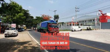 DIJUAL, Tanah Istimewa LD 100 mtr, Jl Raya Propinsi, Caruban MADIUN
