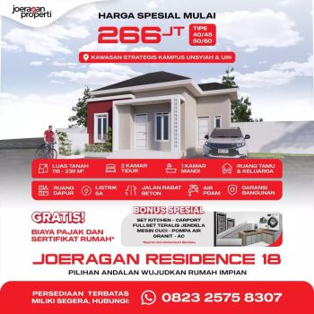 Rumah Dijual Dekat Kampus UIN &amp; UNSYIAH Darussalam Banda Aceh