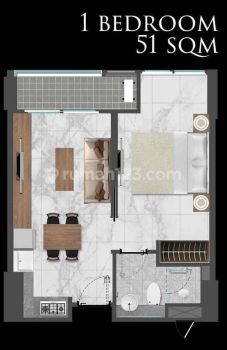 Dijual Apartemen Gold Coast Bahama Ukuran 51m2 1 Bedroom