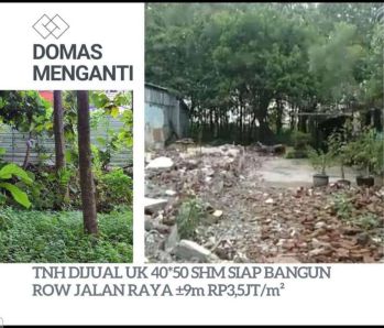 Tanah dijual, Jl. Raya Domas menganti Gresik