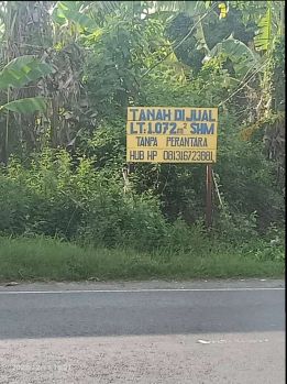 Tanah SHM Luas 1072 M Lokasi jalan piyungan prambanan jogotirto