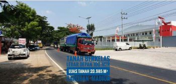 DIJUAL, Tanah Apikk LD 100 mtr, Jl Raya Propinsi, Caruban MADIUN
