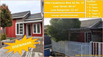 Disewakan Rumah Tipe 51/84 di Villa Casablanca - Sawangan - Depok