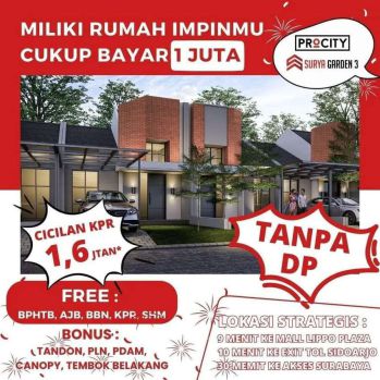 Cuma bayar 1 jt, rumah mewah surya garden, dekat LIPPO MALL