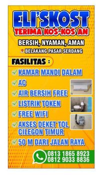 lengkap dengan lemari,kasur,ac kamar mandi di dalam