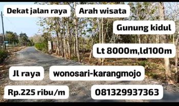 tanah murah dekat jalan raya arah obyek wisata