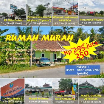 BANTING HARGA !! Rumah Dijual Murah di Tepi Jalan Aspal Lebar di JOGJA