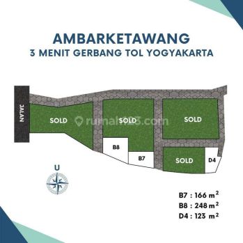 3 Menit Exit Tol Gamping Tanah Kapling Pinggir Jalan, SHM Valid