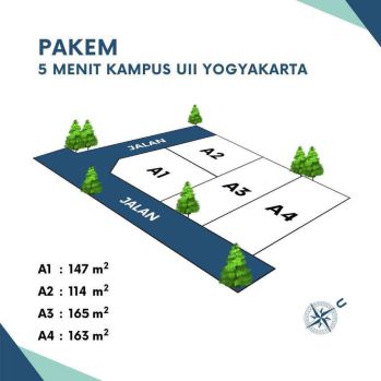 Dijual Kapling Pakem Sleman, 4 Menit Kampus UII Yogyakarta