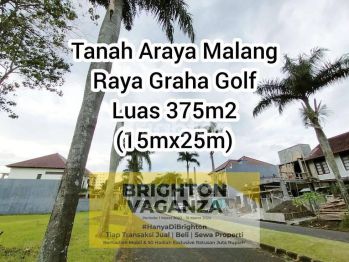 TANAH LUAS 375M2 di RAYA GRAHA GOLF ARAYA MALANG
