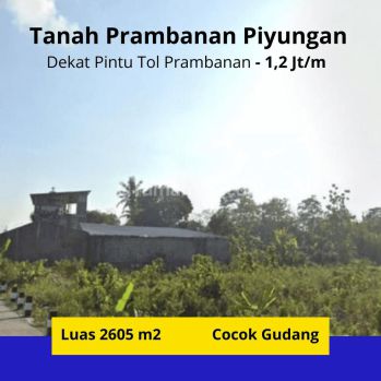 Dijual Tanah Prambanan Piyungan, Dekat Ointu Tol Prambanan