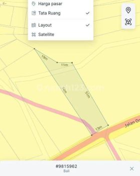 Tanah di jalan raya utama Goa gong, jimbaran, kontur terasering