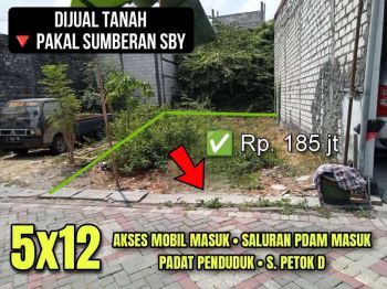 DIJUAL TANAH PAKAL SUMBERAN SURABAYA
