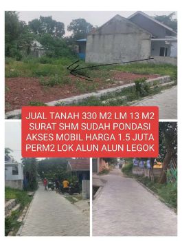 Di jual tanah lokasi alun alun legok