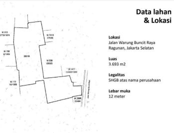 Dijual Lahan Segera Harga Njop Jl Warung Buncit Raya Kel Ragunan Kec Pasar