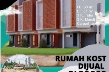 RUMAH KOST DIJUAL SHM, Pinggir Jl 1 Menit Gate IPB, Autopilot Tersewa 3KT Fully