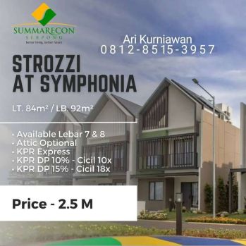Cluster STROZZI SUMMARECON SERPONG 2,4man sudah 3lantai SUPER EKLUSIF!