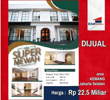 Ruko di Kemang Timur Super Mewah 3 Unit Gandeng SHM Siap Pakai
