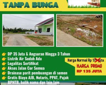 Tanah kredit Siap bangun uang muka 35 juta