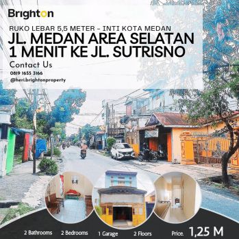 Ruko Lebar 5,5 M, Jl. Medan Area Selatan, 1 Menit Ke Jl. Sutrisno