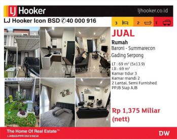 Rumah 2lantai siap huni di gading serpong