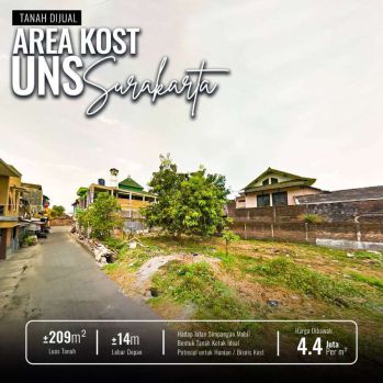 Tanah Solo Area Kost UNS Jebres Surakarta Kartika Gulon Ngoresan Jos