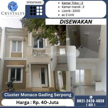 Disewakan Perumahan Monaco Residence