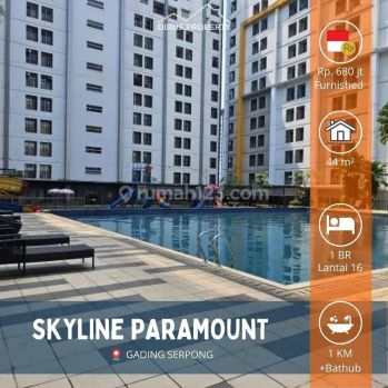 Disewa Apartemen Skyline Paramount Serpong 1BR+Bathub Furnished