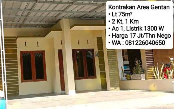 Kontrakan Area Gentan, Dekat Luwes Gentan, Laweyan, Solo Baru