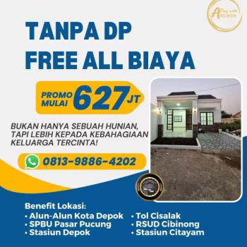 Raih Kesempatan KPR Tanpa DP &amp; Free Biaya-Biaya Dekat Alun-Alun GDC
