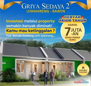 PROMO RUMAH SUBSIDI, 7,5JT SERAH TERIMA KUNCI