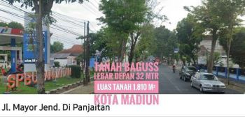 DIJUAL Tanah dpn Samsat, Mayjen Panjaitan-KOTA MADIUN Baguss