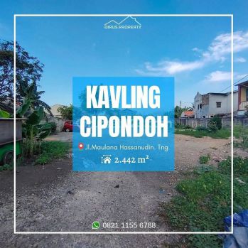Tanah Kavling 2442 m² Cipondoh Poris Tangerang. Pinggir Jalan