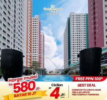APARTEMEN GREEN PRAMUKA SIAP HUNI BISA KPR DP 0 FREE FURNISH UNIT BARU
