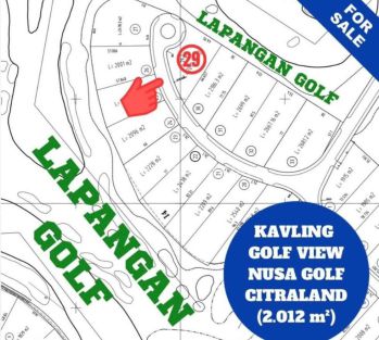 Jual Cepat Kavling Nusa Golf Citraland Hadap Barat Golf View