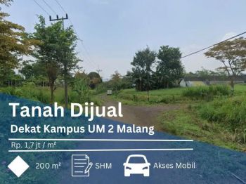 Tanah Siap Bangun Dekat Kampus UM 2 Kota Malang