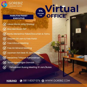 Sewa Virtual Office Paket Executive 1 Tahun Wilayah Jabodetabek