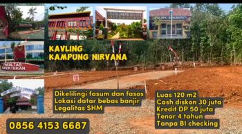 Tanah murah fasilitas komplit bisa kredit 4 tahun