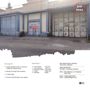 jual gudang Kalimas Barat Surabaya kota dekat pelabuhan tanjung perak