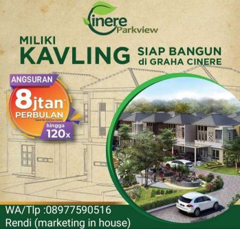 kavling rumah siap bangun di cinere parkview dekat tol