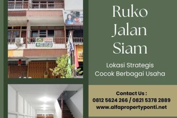 Disewa Ruko Bagus Siap Pakai Siam Pontianak Kota