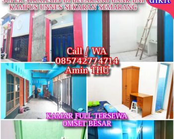 DIJUAL KOS VIP LUAS 227 SHM BELAKANG BANK BNI KAMPUS UNNES SEMARANG