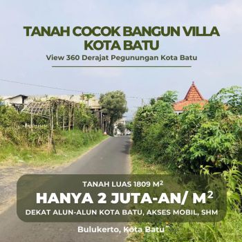 Tanah Cocok Bangun Villa Di Batu