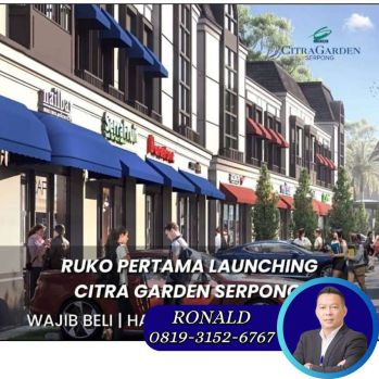 Ruko Citra Garden Serpong Lokasi Strategis dekat jalan utama boulevard