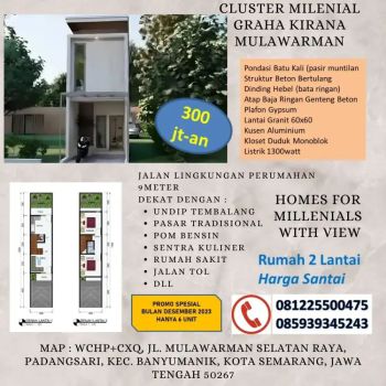Rumah di tembalang undip 2 lantai